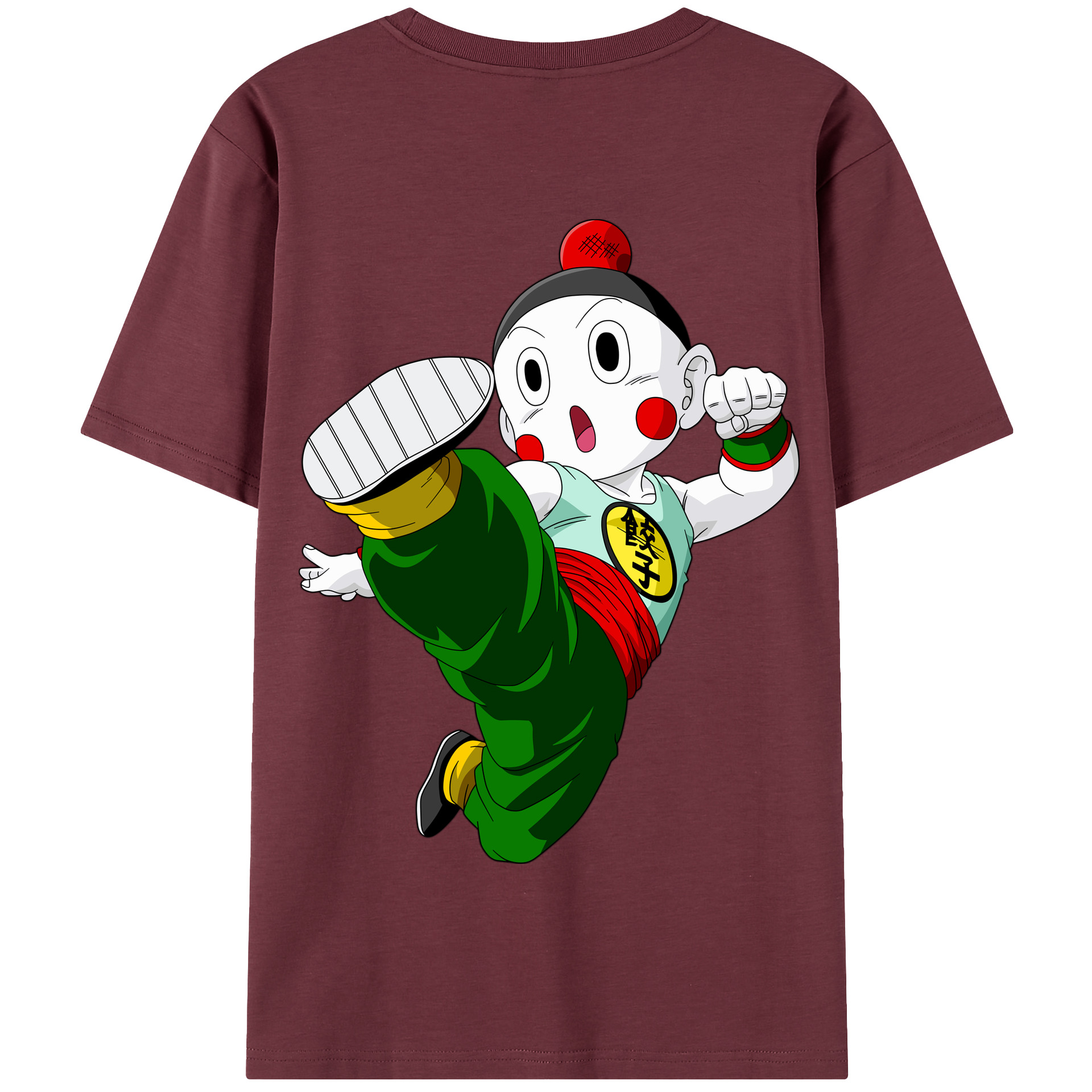 （画像用） ドラゴンボール 餃子（チャオズ）DRAGON BALL Chaoz 綿100％半袖Tシャツ（背面プリント）